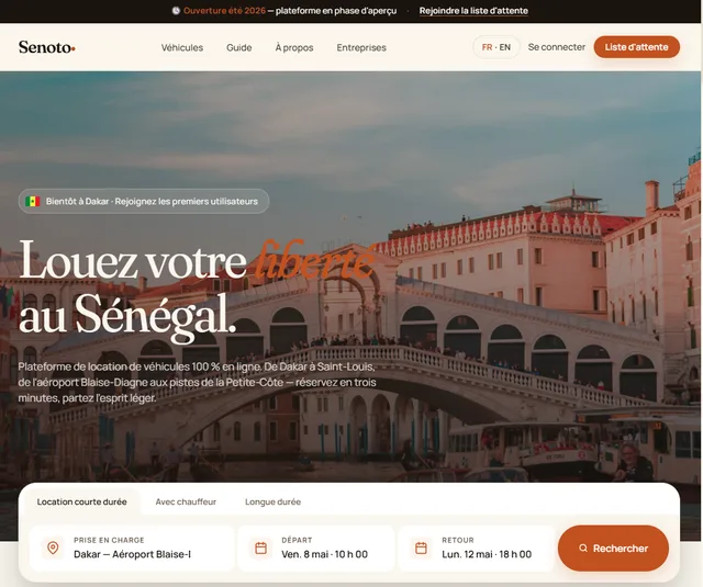 Senoto - Plateforme location de voitures Sénégal